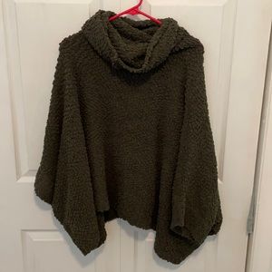 Oversized Green Cowl neck Shacket